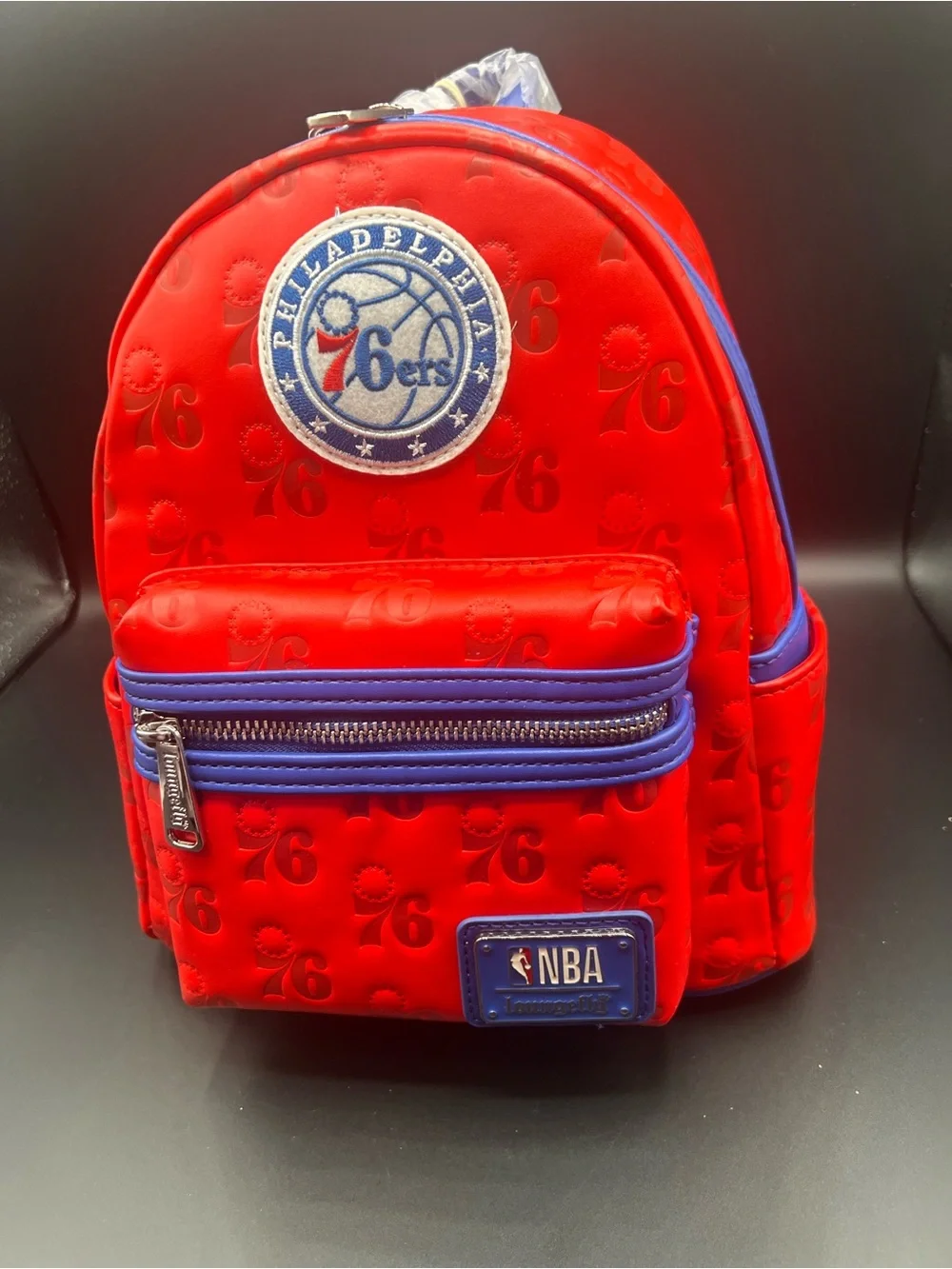 Loungefly Philadelphia 76ers Red and Purple Kids Mini Backpack